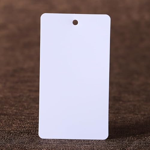 100 Stück farbige Kunststoffanhänger, Kunststoffseil, PVC-Kunststoffkarten, blankes, wasserdichtes Etikett, Stoffetiketten, PVC-Hänge-Etiketten, Weiß, 100 Stück 100 Stück farbige Kunststoffanhänger, Kunststoffseil, PVC-Kunststoffkarten, blankes, wasserdichtes Etikett, Stoffetiketten, PVC-Hänge-Etiketten, Weiß, 100 Stück von Genérico
