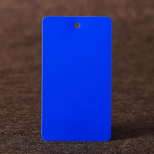 100 Stück farbige Kunststoffanhänger, Kunststoffseil, PVC-Kunststoffkarten, blankes, wasserdichtes Etikett, Stoffetiketten, PVC-Hängeetiketten (blau, 100 Stück) von Genérico