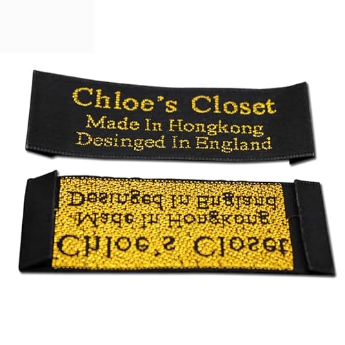 1000 Stück personalisierbare schwarze Satin-Stoff/bestickte Kleidung/Halsband/Hauptlabel 1000 Stück personalisierbare schwarze Satin-Stoff/bestickte Kleidung/Halsband/Hauptlabel von Genérico