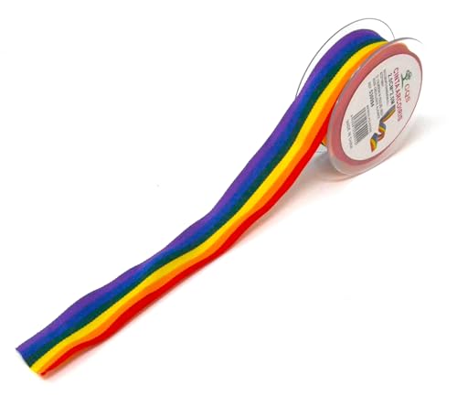 2 cm x 2 Meter Regenbogenflagge Gay Pride Band Stoff Rolle für Kunst und Handwerk Nähen Stoff Dekoration von Genérico