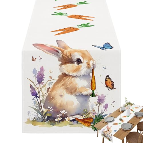 2025 Ostertischdecke, Tischdecke mit Blumen- und Hasenmotiv, Ostertischdekoration, Frühlingszeit, für Küche und Wohnzimmer, monatlich 2025 Ostertischdecke, Tischdecke mit Blumen- und Hasenmotiv, Ostertischdekoration, Frühlingszeit, für Küche und Wohnzimmer, monatlich von Genérico