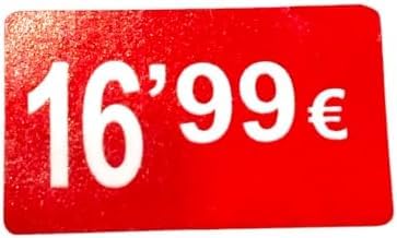 3 Rollen Preisschilder, 99 €, selbstklebend, insgesamt 3000 Aufkleber, 25 x 15 mm, Hellrot, ideal für Werbeaktionen (16,99 € - 3000 Stück) von Genérico