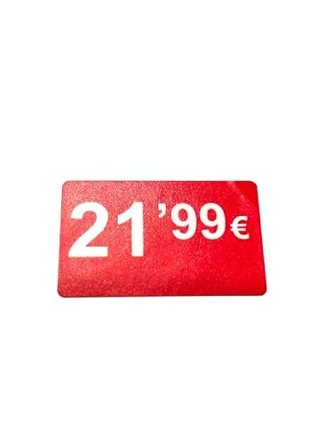3 Rollen Preisschilder, 99 €, selbstklebend, insgesamt 3000 Aufkleber, 25 x 15 mm, Hellrot, ideal für Werbeaktionen (21,99 € - 3000 Stück) von Genérico
