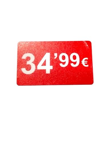 3 Rollen Preisschilder, 99 €, selbstklebend, insgesamt 3000 Aufkleber, 25 x 15 mm, Hellrot, ideal für Werbeaktionen (34,99 € - 3000 Stück) von Genérico