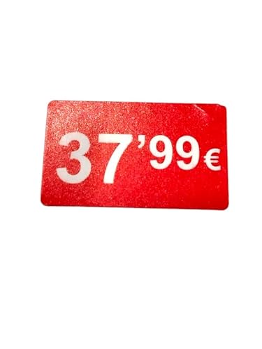 3 Rollen Preisschilder, 99 €, selbstklebend, insgesamt 3000 Aufkleber, 25 x 15 mm, Hellrot, ideal für Werbeaktionen (37,99 € - 3000 Stück) von Genérico