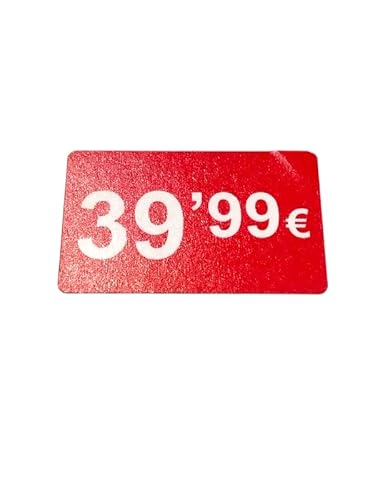 3 Rollen Preisschilder, 99 €, selbstklebend, insgesamt 3000 Aufkleber, 25 x 15 mm, Hellrot, ideal für Werbeaktionen (39,99 € - 3000 Stück) von Genérico
