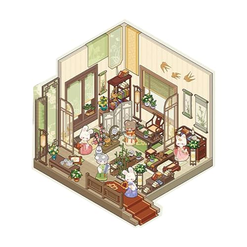 3D-Scrapbook Sticker, 3D-Haus-Sticker, Cartoon-Aufkleber für chinesische Szenen, kreativer 3D-Haus-Sticker, Relief-Stress-Sticker, niedlich, für Erwachsene von Genérico