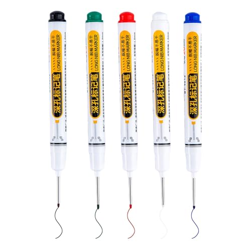 5 Marker mit langer Spitze, Marker mit tiefer Reichweite, einfache Verwendung mit langen Bohrern, wasserfeste Stifte für Bau, Bad, Carpi 5 Marker mit langer Spitze, Marker mit tiefer Reichweite, einfache Verwendung mit langen Bohrern, wasserfeste Stifte für Bau, Bad, Carpi von Genérico