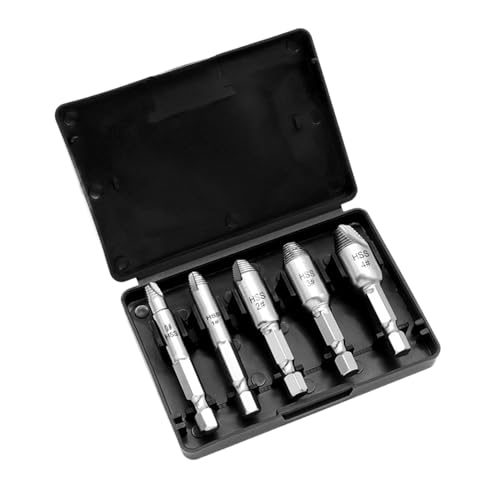 5-teiliges Werkzeugset zum Entfernen beschädigter Schrauben: gebrochener Bolzen und Schraubenausdreher-Set | Schwerlast-Schraubenentferner für Rostschrauben 5-teiliges Werkzeugset zum Entfernen beschädigter Schrauben: gebrochener Bolzen und Schraubenausdreher-Set | Schwerlast-Schraubenentferner für Rostschrauben von Genérico