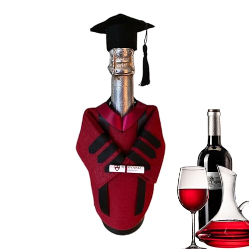 Abschlusshut und Flaschenkleid, Flasche für Abschlussballkleid, mit Filzflaschenabdeckung mit Quasten, Dekoration für Partys Abschlusshut und Flaschenkleid, Flasche für Abschlussballkleid, mit Filzflaschenabdeckung mit Quasten, Dekoration für Partys von Genérico