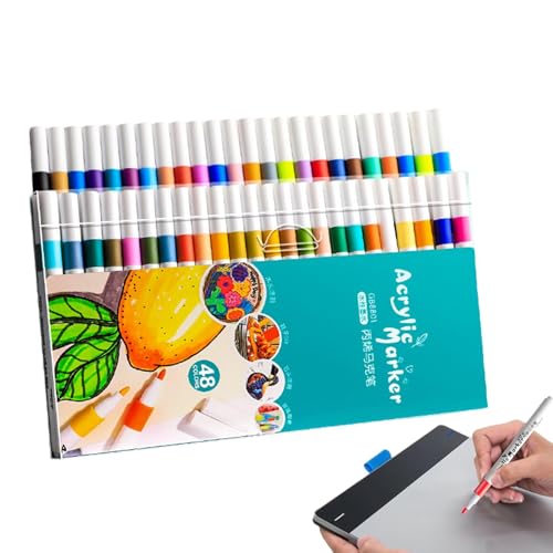 Acrylfarbenmarker: Aquarell-Pinselstifte, schichtige undurchsichtige Farben | Studenten-Kunstmarker-Set, schnell trocknende Malstifte, wasserdichte Stifte p Acrylfarbenmarker: Aquarell-Pinselstifte, schichtige undurchsichtige Farben | Studenten-Kunstmarker-Set, schnell trocknende Malstifte, wasserdichte Stifte p von Genérico