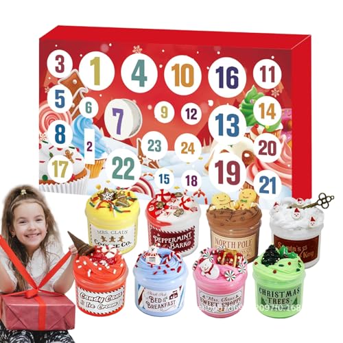 Adventskalender | 24-Tage-Countdown-Set | aus fröhlicher Wolle zum Stricken | Häkeln für Partys und festliche Versammlungen von Genérico