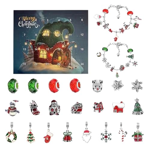 Adventskalender für Weihnachten, 24 Tage, Kit zur Herstellung von Armbändern, Details für Partys und zur Herstellung von Armbändern für Teenager-Mädchen von Genérico