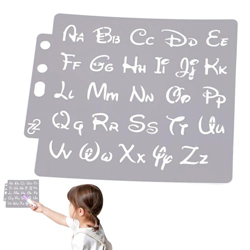Alphabet-Schablonen mit Buchstaben, Schablone für Alphabetspray, Schablone für Spray, Alphabet, wiederverwendbare Malschablone, tragbare Buchstabenschablonen von Genérico