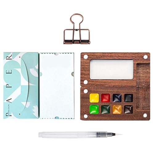 Aquarell-Malerei-Set: Langlebiges Reise-Malerei-Set, tragbare Skizzenbücherpalette | Reise-Malpalette aus Holz, kleines tragbares Aquarellfarbenset Aquarell-Malerei-Set: Langlebiges Reise-Malerei-Set, tragbare Skizzenbücherpalette | Reise-Malpalette aus Holz, kleines tragbares Aquarellfarbenset von Genérico