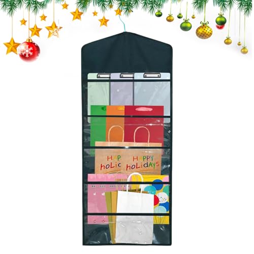Aufbewahrung für Papier: Transparenter Geschenkpapier-Organizer, doppelseitig, große Kapazität, zum Aufhängen an mehreren Taschen von Genérico
