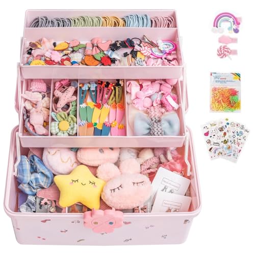 Aufbewahrungsbox für Haar-Accessoires, Organizer für Haar-Accessoires für Mädchen, 3-lagig, wasserdichte Schmuckschatulle für Kinder Aufbewahrungsbox für Haar-Accessoires, Organizer für Haar-Accessoires für Mädchen, 3-lagig, wasserdichte Schmuckschatulle für Kinder von Genérico