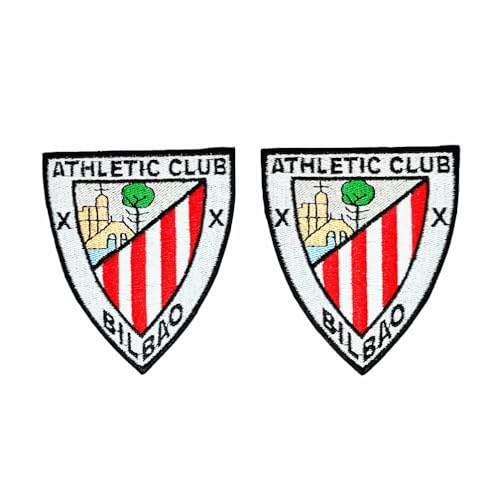 Aufnäher Patches mit Wappen der Fußballmannschaft, Bügelbilder zum Aufbügeln oder Nähen, 2 Stück, 8 cm x 7 cm, bestickt, Bilbao Aufnäher Patches mit Wappen der Fußballmannschaft, Bügelbilder zum Aufbügeln oder Nähen, 2 Stück, 8 cm x 7 cm, bestickt, Bilbao von Genérico