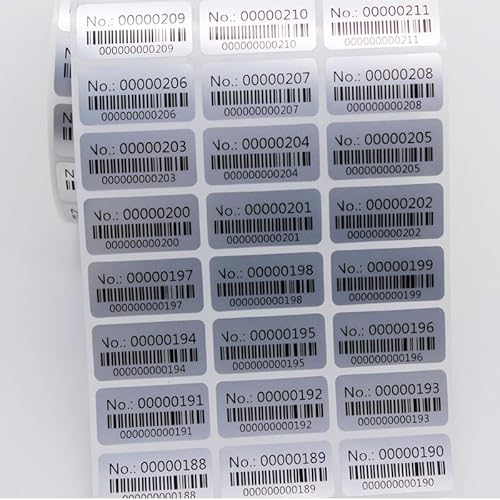 Barcode-Sticker zum Aufkleben, Barcode-Zahlen, Barcode-Sticker, personalisierbar, wasserdicht, 1000 Stück von Genérico