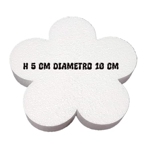 Basis aus Styropor in Blumenform, 10 cm Durchmesser, 5 cm hoch, für Designkuchen, weiß von Generico