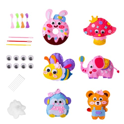 Bastelset – Nähspielzeug, kreatives Stoffhandwerk, Vliespuppennähset mit Zubehör, pädagogisches Nähset für Kinder für Hauptkinder, Spitzenkunst-Set Bastelset – Nähspielzeug, kreatives Stoffhandwerk, Vliespuppennähset mit Zubehör, pädagogisches Nähset für Kinder für Hauptkinder, Spitzenkunst-Set von Genérico