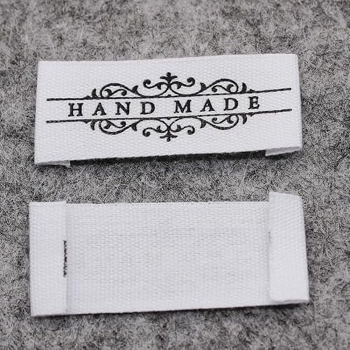 Bedrucktes Baumwolletikett, 100 Stück, bedrucktes Etikett, weißes Baumwollmuster, 100 Stück von Genérico