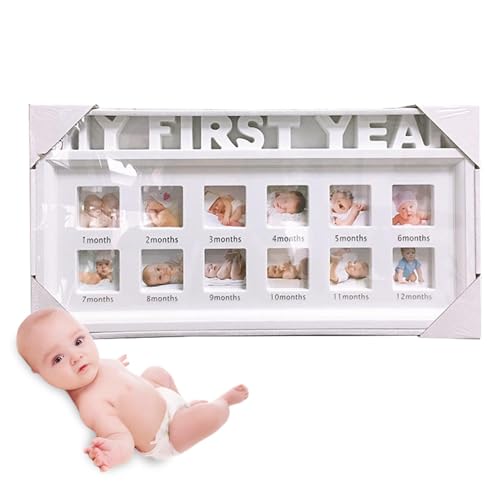 Bilderrahmen für das erste Jahr des Babys, Bilderrahmen für das erste Jahr, Bilderrahmen für die ersten zwölf Monate des Babys, monatlicher Bilderrahmen mit Buchstaben zum ersten Geburtstag Bilderrahmen für das erste Jahr des Babys, Bilderrahmen für das erste Jahr, Bilderrahmen für die ersten zwölf Monate des Babys, monatlicher Bilderrahmen mit Buchstaben zum ersten Geburtstag von Genérico
