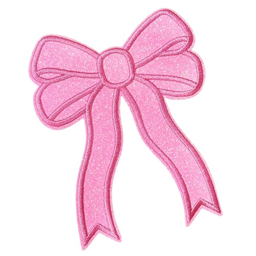 Bow Patch – bestickter Seitenaufnäher | Iron auf dem Aufnäher | Dekoratives Zubehör, niedliche Applikationen, Aufnäher zum Aufbügeln für Mädchen, Kleidersäcke für Frauen von Genérico