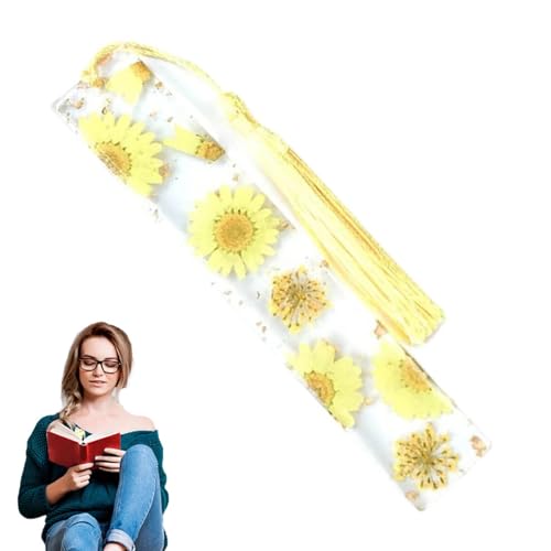 Buchmarker für Damen, gepresste , transparentes Gänseblümchen-Epoxidharz, Buchmarker, kreative Lesezeichen für Kinder, Frauen, Lehrer und Studenten, Material Buchmarker für Damen, gepresste , transparentes Gänseblümchen-Epoxidharz, Buchmarker, kreative Lesezeichen für Kinder, Frauen, Lehrer und Studenten, Material von Genérico