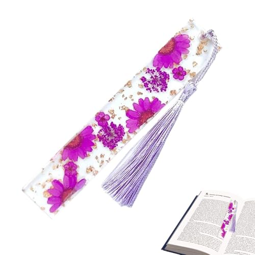 Buchmarker für Damen - Epoxidharz Lesezeichen mit Trockenblumen und transparenten Gänseblümchen - Kreative Lesezeichen für Kinder, Frauen, Lehrer und Studenten, Papiermaterial Buchmarker für Damen - Epoxidharz Lesezeichen mit Trockenblumen und transparenten Gänseblümchen - Kreative Lesezeichen für Kinder, Frauen, Lehrer und Studenten, Papiermaterial von Genérico