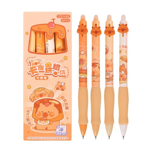 Capibara Kugelschreiber, niedliche Capybara-Gelschreiber | Cartoon Capybara Pen | einziehbare und löschbare Tintenstifte mit 4 Packungen | lustige Schreibwerkzeuge für Tiere von D Capibara Kugelschreiber, niedliche Capybara-Gelschreiber | Cartoon Capybara Pen | einziehbare und löschbare Tintenstifte mit 4 Packungen | lustige Schreibwerkzeuge für Tiere von D von Genérico