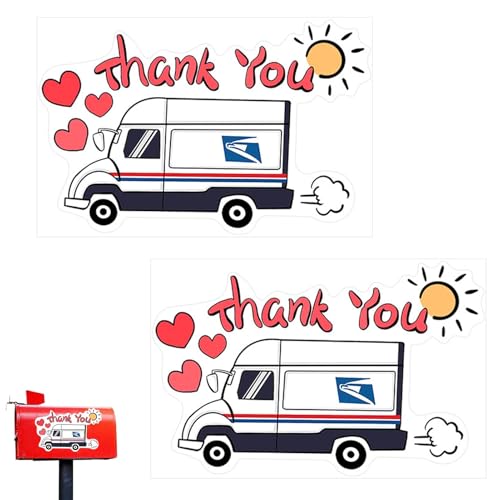 Dankeschön-Aufkleber für Briefkasten: 2 Bögen auffällige Dankesaufkleber | Übergroßes Etikett für Briefkästen, Autos und Schließfächer | Verwendung im Innenbereich u von Genérico