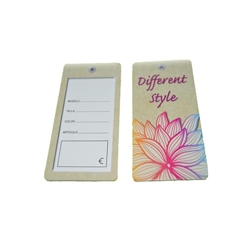 Different Style Etiketten zum Aufhängen, 400 Stück, 4,5 x 9 cm, Blumenmuster (A521030) von Genérico