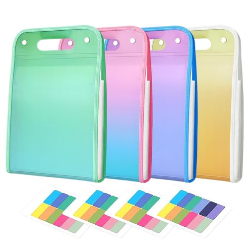 Dokumentenmappe, erweiterbare Dokumentenmappe, 4 Stück, Ordner mit 13 Taschen, bunt, für Lehrer, Schüler, Schulbedarf, A4-Papier, Quittung, monatliche Rechnung Dokumentenmappe, erweiterbare Dokumentenmappe, 4 Stück, Ordner mit 13 Taschen, bunt, für Lehrer, Schüler, Schulbedarf, A4-Papier, Quittung, monatliche Rechnung von Genérico