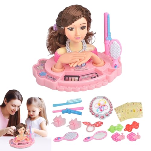 Doll Styling Head - Beauty-Set Fingend Play mit Zubehör für Mädchen | Spielzeug-Set sicher ungiftig | Üben Sie den Puppenkopf zum Geburtstag, Weihnachten, Tag des Ni von Genérico
