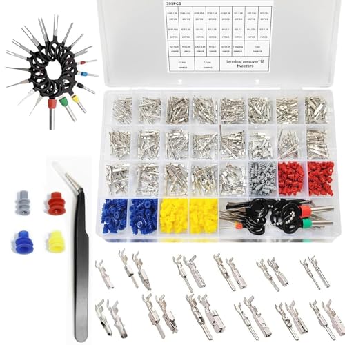 Elektrischer Kabelverbinder, 21 Typen, Kfz-Klemmen-Set, Staubschutz-Steckverbinder-Set 1/1,5/1,8/2,2/2,8/3,5 mm, für industrielle Marine-Anwendung, Haus, Auto, Motorrad von Genérico