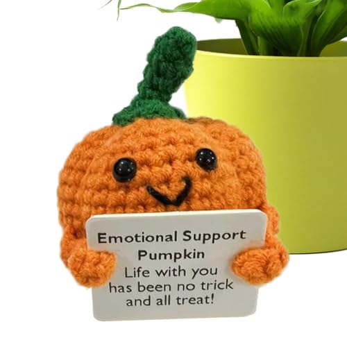 Emotionale Unterstützung – Positive Geschenke | Positive Häkelnadel – Kürbis-Dekoration – Emotionale Unterstützung Plüschpuppe | niedliche Häkelpuppe mit positiver Karte | Calla-Plüschtier Emotionale Unterstützung – Positive Geschenke | Positive Häkelnadel – Kürbis-Dekoration – Emotionale Unterstützung Plüschpuppe | niedliche Häkelpuppe mit positiver Karte | Calla-Plüschtier von Genérico