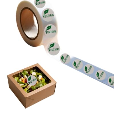Etiketten für Lebensmittel ohne Allergene, 22 mm, 400 Stück, grün, vegan und Vegetarisch (Vegetarian) von Genérico