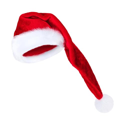 Extra große Weihnachtsmannmütze, große Weihnachtsmannmütze, lange Elfenmützen aus Samt, Cosplay-Kostüm, Unisex-Hut für Erwachsene, für Navi-Partys von Genérico