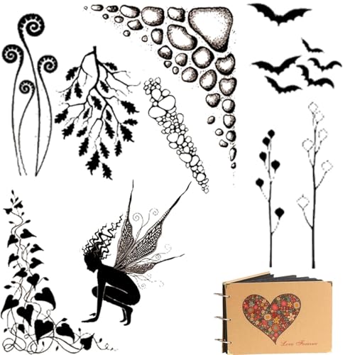 Fairies Stempel - Sellicone Stamp Butterflies Stamps | Klare Stempel mit Reisethematik, Werkzeuge zur Herstellung von Weihnachtskarten, Zubehör für Scrapbooking und Basteln von Genérico
