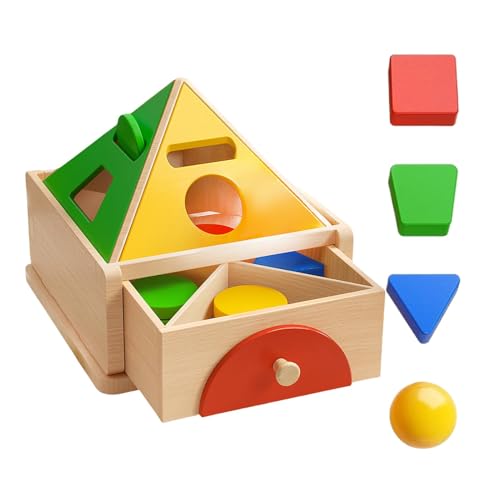 Farb- und Form-Sortierbox, mehrfarbige Holzform, Sorting Block Toys, geometrische Formen für das Bildungsspielzeug, für Babys und Kinder von Genérico