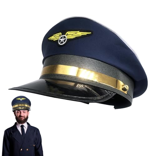 Flugzeughut, Pilotenmütze, Halloween-Kostüm, Flugzeug-Hut, Pilotenhut für Luftfahrt-Party, Fluglinienkapitän, Pilotenhut für Erwachsene Flugzeughut, Pilotenmütze, Halloween-Kostüm, Flugzeug-Hut, Pilotenhut für Luftfahrt-Party, Fluglinienkapitän, Pilotenhut für Erwachsene von Genérico