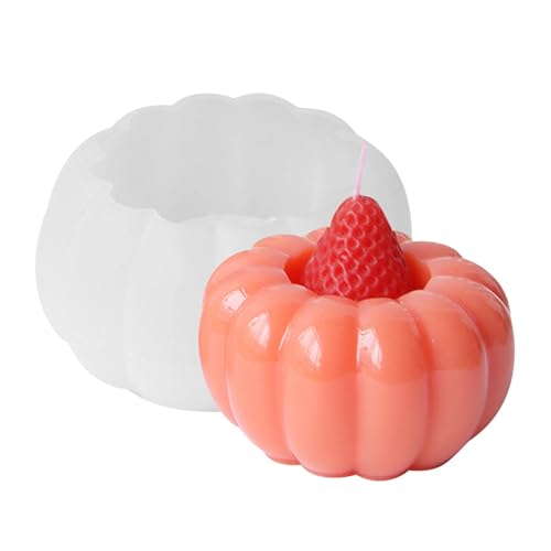 Form für Kürbiskerzenhalter, Silikonform für Kerzenhalter, Silikonform aus Kürbis-Zement-Ton, Halloween-Kerzentablett, Gießform aus Epoxidharz zur Dekoration von Genérico