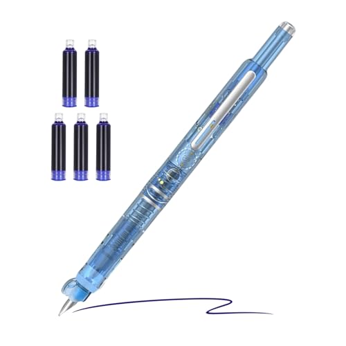 Füllfederhalter, einziehbar, feine Spitze, 0,38 mm, zum Schreiben, einziehbarer Schreibstift mit 5 Tintenpatronen, Schulbedarf, Schreibwaren für Kalligraphie Füllfederhalter, einziehbar, feine Spitze, 0,38 mm, zum Schreiben, einziehbarer Schreibstift mit 5 Tintenpatronen, Schulbedarf, Schreibwaren für Kalligraphie von Genérico