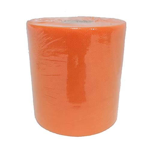 Generico Allgemeine Rolle Tulle H 12,5 cm x 100 MT, Orange, Spule von Generico