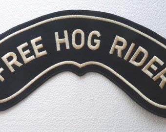generico Kleiner Aufnäher Roker Free Hog Rider Harley Davidson Farbe Gold von generico