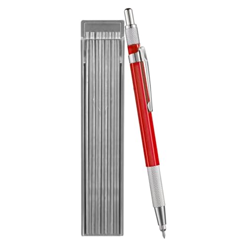 Genérico Bleistift für Lötkolben | Metallmarker | 12 runde silberne Ersatzminen à 2,0 mm | Metallmarkierungsstift | Bleistift zum Markieren | integrierter Anspitzer für Met Genérico Bleistift für Lötkolben | Metallmarker | 12 runde silberne Ersatzminen à 2,0 mm | Metallmarkierungsstift | Bleistift zum Markieren | integrierter Anspitzer für Met von Genérico