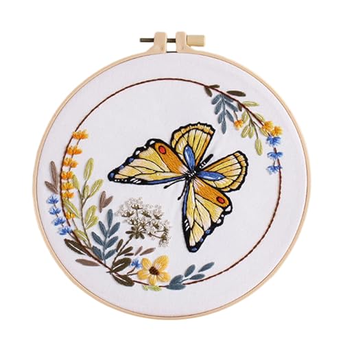 Genérico Butterfly Embroidery Kit, Rundstich-Set, buntes Anfänger-Bastelset, buntes Hand-Stickset, Nähzubehör für Geburtstage, Weihnachten, New Year, Thanksgiving Genérico Butterfly Embroidery Kit, Rundstich-Set, buntes Anfänger-Bastelset, buntes Hand-Stickset, Nähzubehör für Geburtstage, Weihnachten, New Year, Thanksgiving von Genérico