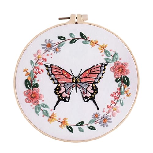 Genérico Butterfly Embroidery Kit, Rundstich-Set, buntes Anfänger-Bastelset, buntes Hand-Stickset, Nähzubehör für Geburtstage, Weihnachten, New Year, Thanksgiving Genérico Butterfly Embroidery Kit, Rundstich-Set, buntes Anfänger-Bastelset, buntes Hand-Stickset, Nähzubehör für Geburtstage, Weihnachten, New Year, Thanksgiving von Genérico