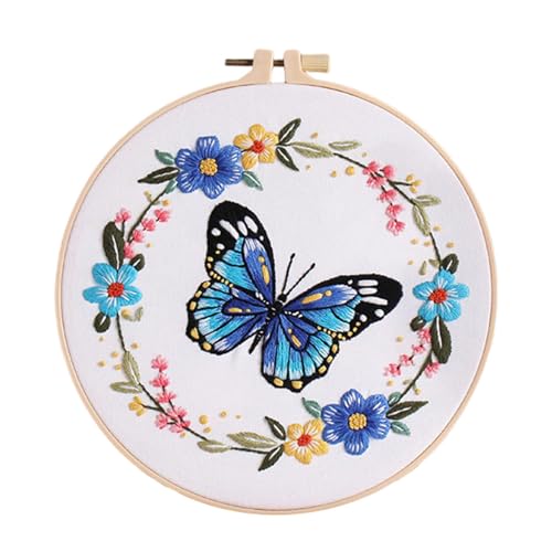 Genérico Butterfly Embroidery Kit, Rundstich-Set, buntes Anfänger-Bastelset, buntes Hand-Stickset, Nähzubehör für Geburtstage, Weihnachten, New Year, Thanksgiving Genérico Butterfly Embroidery Kit, Rundstich-Set, buntes Anfänger-Bastelset, buntes Hand-Stickset, Nähzubehör für Geburtstage, Weihnachten, New Year, Thanksgiving von Genérico